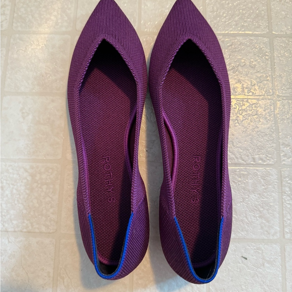 Rothy's Women's Deep Purple Flats with Blue Accents